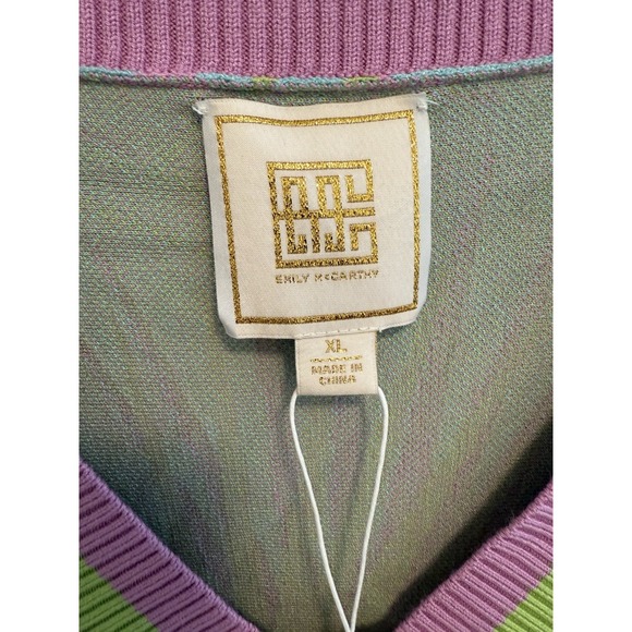 Emily McCarthy Palm Springs Sweater XL NWT Palm Print Resort Coastal Boho - Picture 2 of 8